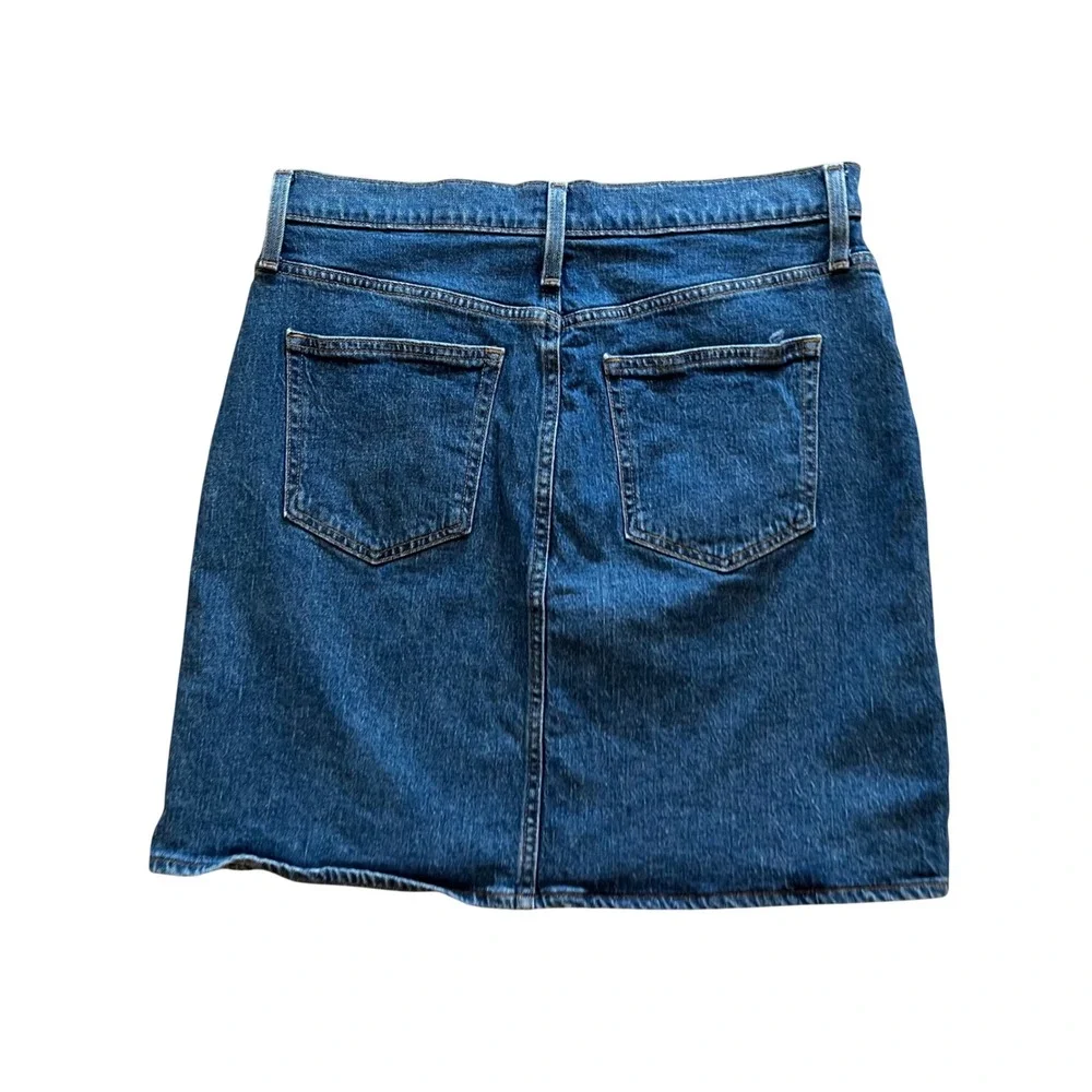J.Crew Denim Button Front Mini Skirt Medium Wash Blue Size 29 High Waisted